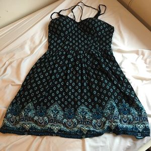 Spaghetti Strap Print Dress